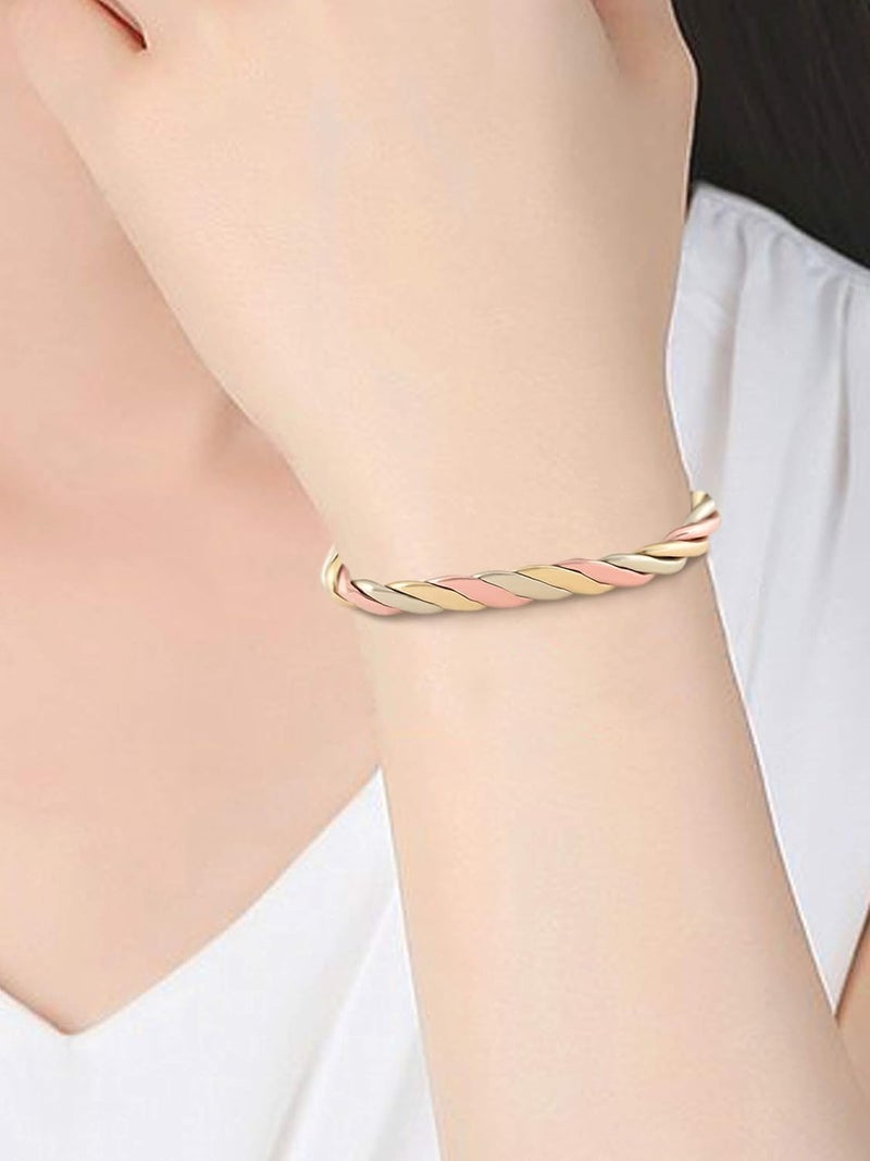 MAGNETJEWELRYSTORE سوار نحاسي مغناطيسي ثلاثي، للرجال والنساء، مغناطيسات عالية القوة، سوار قابل للتعديل - Image 4