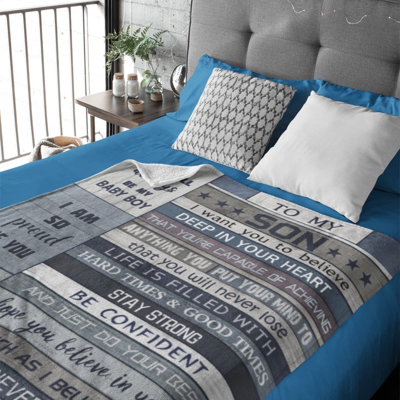 Yamco Son Gifts Blanket - Gifts for Son - Birthday Gifts for Son Throw Blankets 60""x 50"" - Son Gifts from Mom Dad - Wedding Gifts for Grown Son - Son Birthday Gift Ideas - Son Graduation Gifts for Him - Image 5