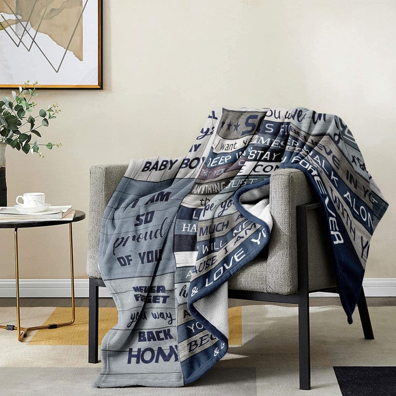 Yamco Son Gifts Blanket - Gifts for Son - Birthday Gifts for Son Throw Blankets 60""x 50"" - Son Gifts from Mom Dad - Wedding Gifts for Grown Son - Son Birthday Gift Ideas - Son Graduation Gifts for Him - Image 4