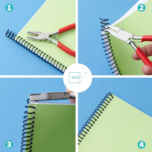 Binditek 100 Pack Plastic Spiral Binding Coils, 8mm(5/16"), 40 Sheet Capacity, 4:1 Pitch, Black, 48Loops, for Letter Size, for Students and Coworkers - Image 5