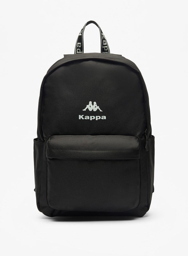 Kappa Logo Detail Backpack with Adjustable Shoulder Straps  - Image 1