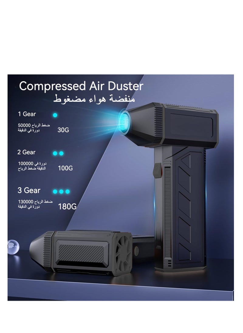 ELTRAZONE Electric Air Duster Handheld Blower Fan – 130000 RPM Jet Dry Blower with Turbo Motor – Portable Super Jet Fan Air Duster for Car Detailing, PC Cleaning, Keyboard, Camping & Outdoor Dust Removal – Cordless & Rechargeable - Image 3