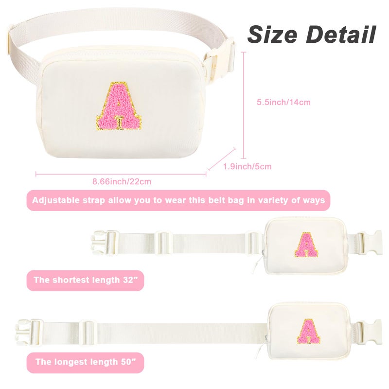 Awfrky Easter Basket Stuffers Birthday Gifts for Grandkids Teens Girls, Teen Girl Gifts Trendy Stuff Easter Gifts for 4 5 6 7 8 9 10 11 12 13 Year Old Girl, Initial Fanny Pack Necklace for Toddler Kids (A) - Image 3