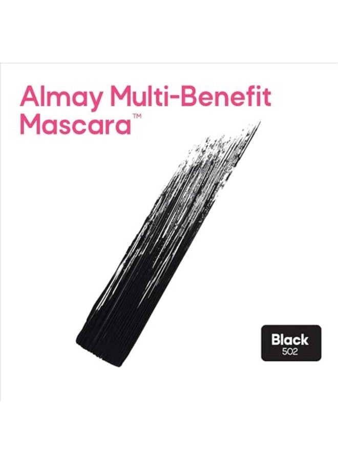 Almay Almay Mascara, Volume, Length, Definition & Conditioning, Multi-Benefit Eye Makeup, Hypoallergenic and Fragrance-Free, 502 Black  - Image 2