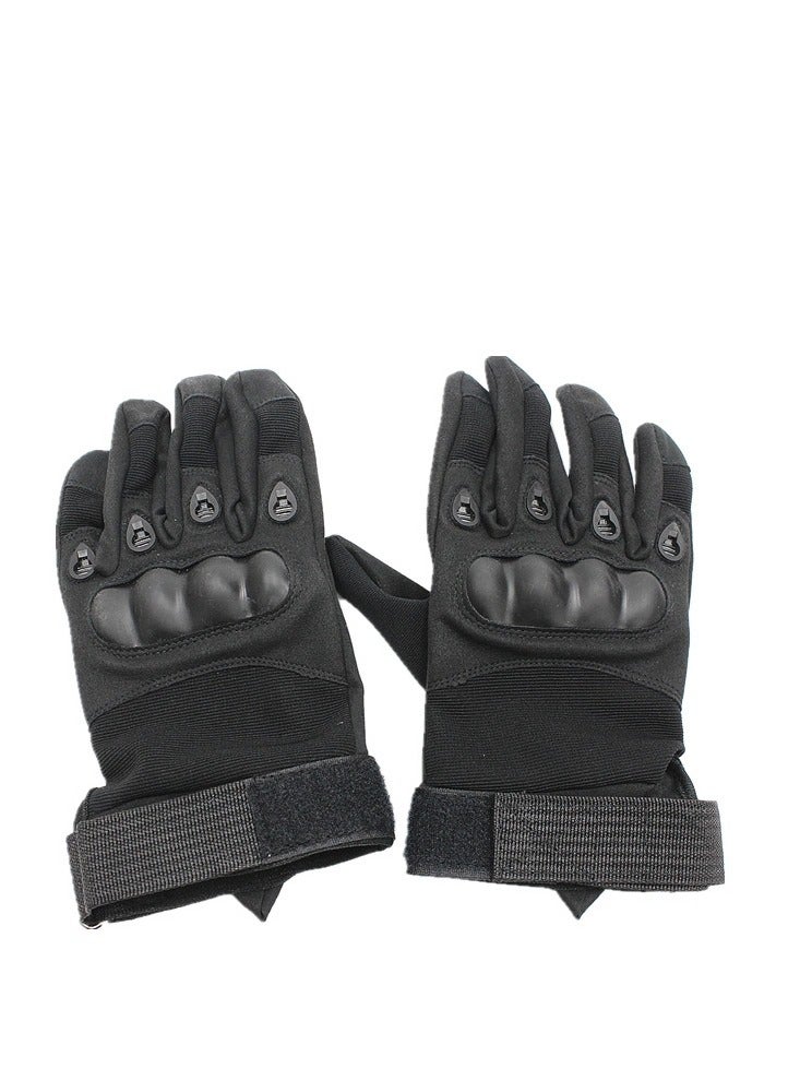 Generic Motorcycle and Cycle Gloves, Full Finger Touchscreen For Riding Hiking Climbing Training (Size-L) Color-Black - Image 1