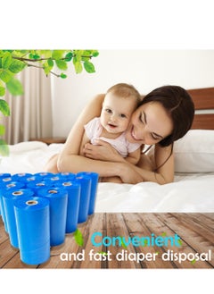 Cute 'n' Cuddle Pack of 15 Diaper Disposal Bags for Babies Blue Scented Bags  - Image 4