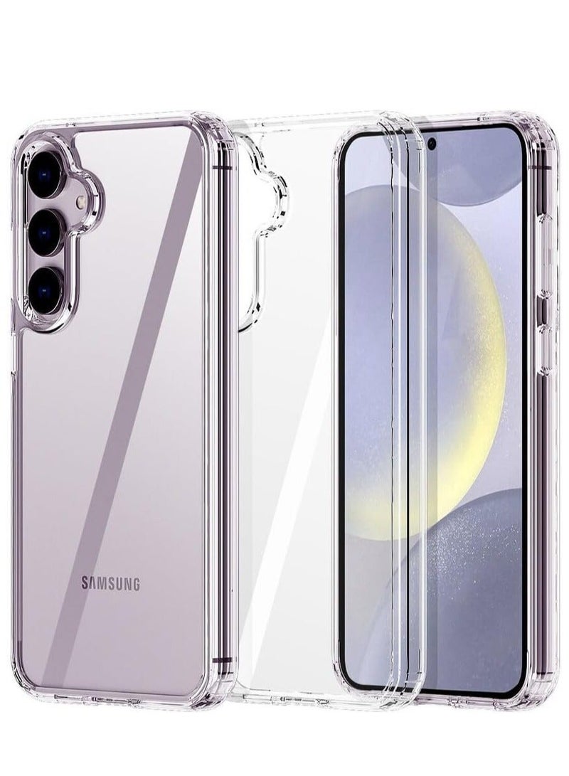 MUNTAQI Samsung Galaxy S24 Case 5G Clear (6.2inch) Zero-Fingerprints Anti-scratch Hard Back Cover,Slim and Soft TPU Full Coverage Drop Proof for Samsung s24 Case-Clear - Image 1