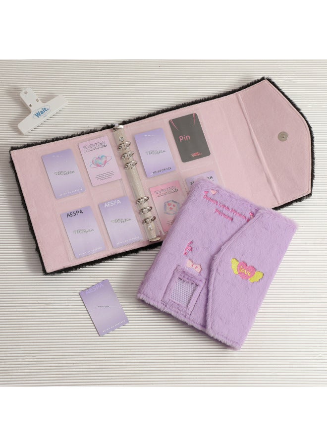 Hisocute Style Embroidered Plush Album Polaroid Three-inch Small Card Storage Book Star Aidou Album Card Collection Card Book - Image 4