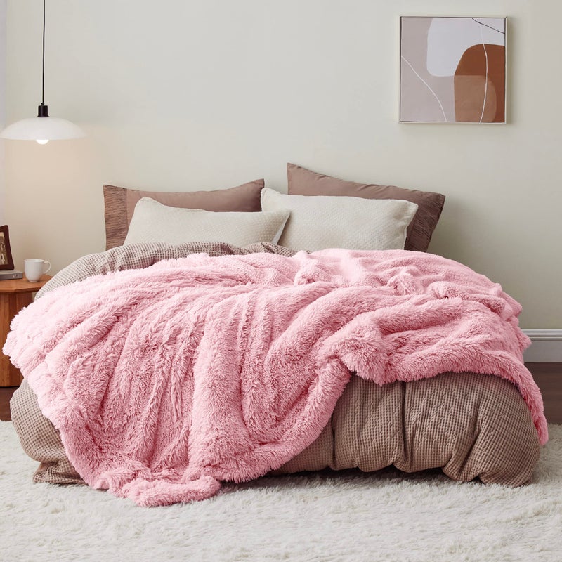 Bedsure Bedsure Fluffy Pink King Size Blanket for Bed Thick Soft Sherpa Faux Fur Fleece Bedding Fuzzy Plush Winter Warm Heavy Oversize Big Large King Blanket Cozy Pink Gifts for Men Women 108x90 