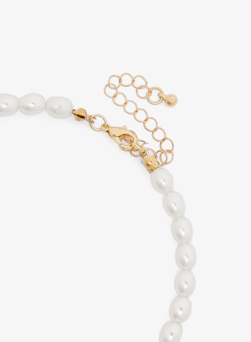 Ginger Pearl Multi Charm Necklace - Image 3