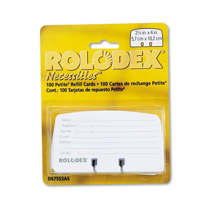 Rolodex® Card File Refills, Ruled, 2 1/4" x 4", White, Pack Of 100 - Image 1