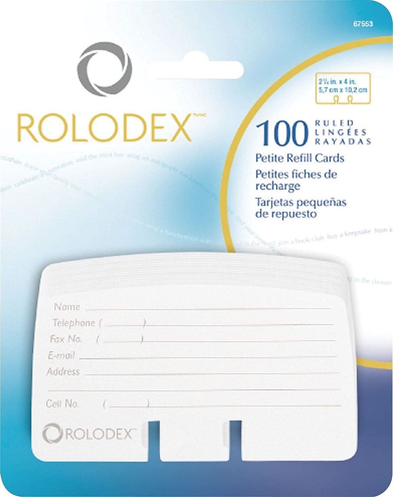Rolodex® Card File Refills, Ruled, 2 1/4" x 4", White, Pack Of 100 - Image 2