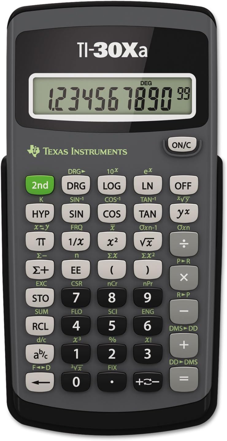 Texas Instruments TI-30XA Scientific Calculator - Sleek Design, Battery Powered