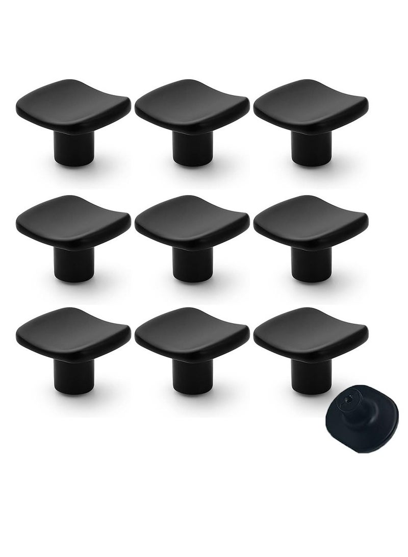 Peachjoy مقابض خزائن المطبخ بيضاوية، مقبض درج وخزانة عالي الجودة، سحب للمقابض لأبواب الخزائن، أدراج الحمام، 32 مم، 10 عبوات، أسود غير لامع - Image 1