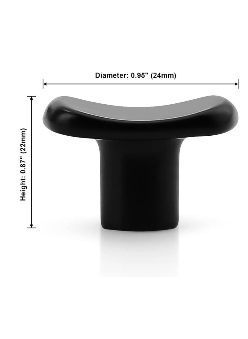 Peachjoy مقابض خزائن المطبخ بيضاوية، مقبض درج وخزانة عالي الجودة، سحب للمقابض لأبواب الخزائن، أدراج الحمام، 32 مم، 10 عبوات، أسود غير لامع - Image 2