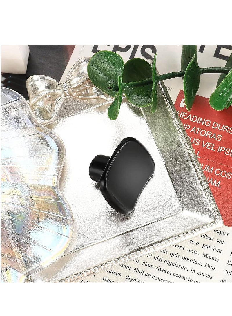 Peachjoy مقابض خزائن المطبخ بيضاوية، مقبض درج وخزانة عالي الجودة، سحب للمقابض لأبواب الخزائن، أدراج الحمام، 32 مم، 10 عبوات، أسود غير لامع - Image 3