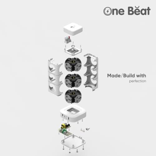 One Beat Tower Extension Boards with USB Port with Universal Sockets and Charging Ports with Indicatori Plug Socket (12 Socket + 3 USB + 1 Type C), 250 Volts, White - Image 4