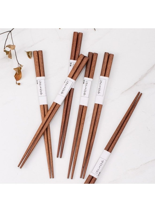Factory Direct Iron Wooden Chopsticks Chopsticks Pointed Japanese Chopsticks Household Non-slip Chopsticks-Color:19cm Short Style  - Image 1