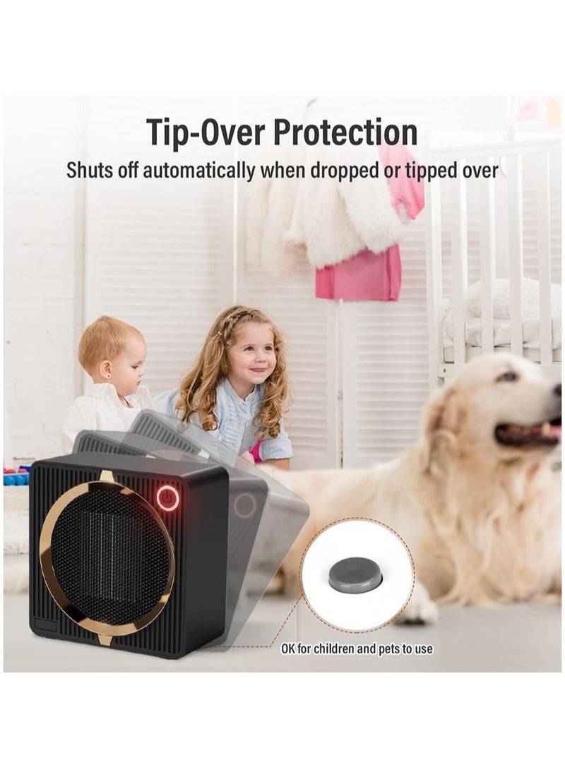 ORIONMAX Space Heater, Low Watt Portable Electric Heaters for Indoor Use On Desk, PTC Ceramic Saving Mini Desk Heater, Overheating & Tip-Over Protection Personal Heater for Desktop Office Home - Image 4