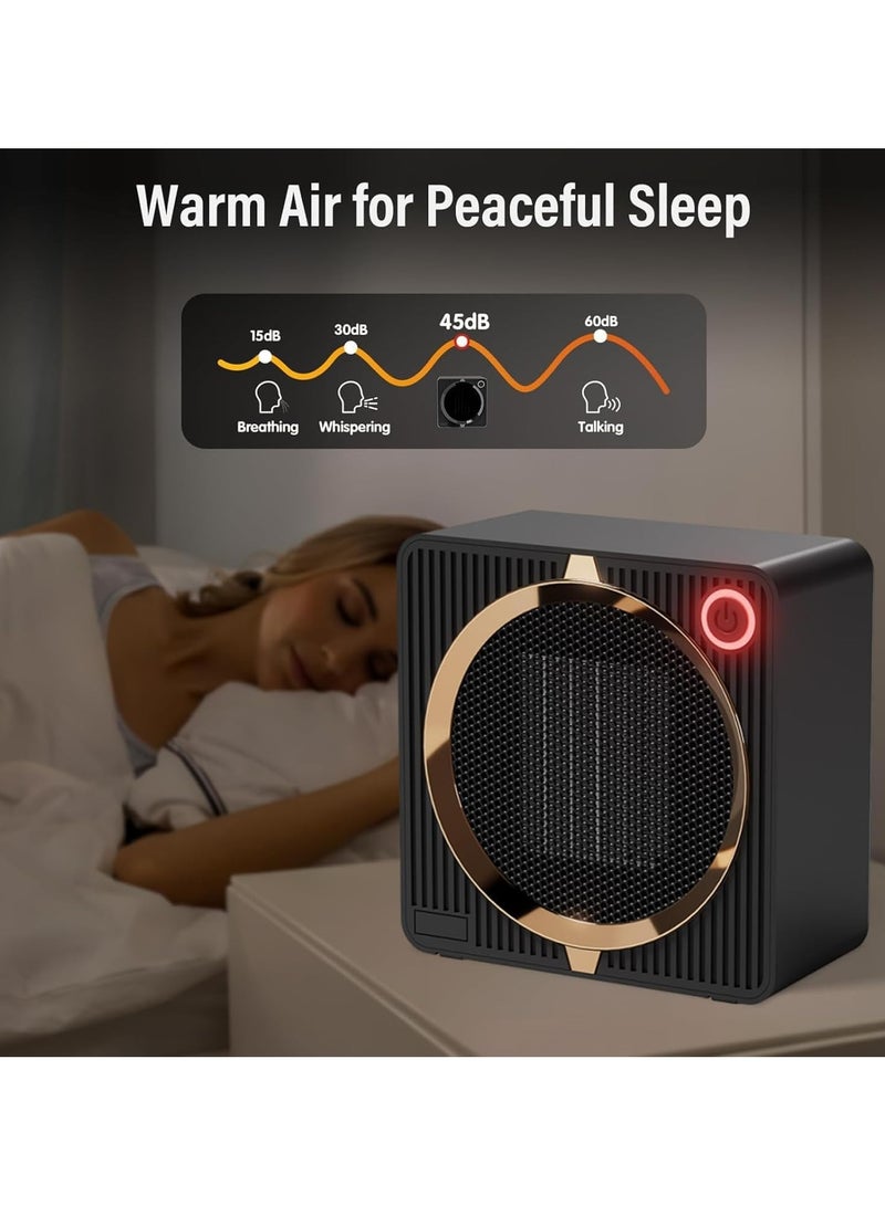 ORIONMAX Space Heater, Low Watt Portable Electric Heaters for Indoor Use On Desk, PTC Ceramic Saving Mini Desk Heater, Overheating & Tip-Over Protection Personal Heater for Desktop Office Home - Image 3