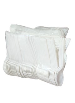 ماركة غير محددة ملعقة يمكن التخلص منها بيضاء  - Image 1