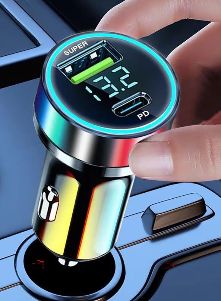 جيج بي في 120 واط USB مهايئ شاحن السيارة مع كشف الفولتية، PD30W+QC3.0 إخماد الشحن السريع لآيفون/أندرويد/سامسونج/آي باد برو وأكثر - Image 4