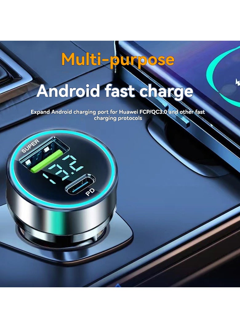 جيج بي في 120 واط USB مهايئ شاحن السيارة مع كشف الفولتية، PD30W+QC3.0 إخماد الشحن السريع لآيفون/أندرويد/سامسونج/آي باد برو وأكثر - Image 2