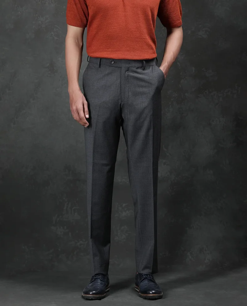 Rare Rabbit Men's Wool Blend Business Trousers