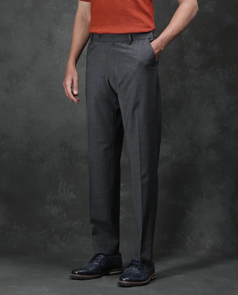 Rare Rabbit Men's Wool Blend Business Trousers