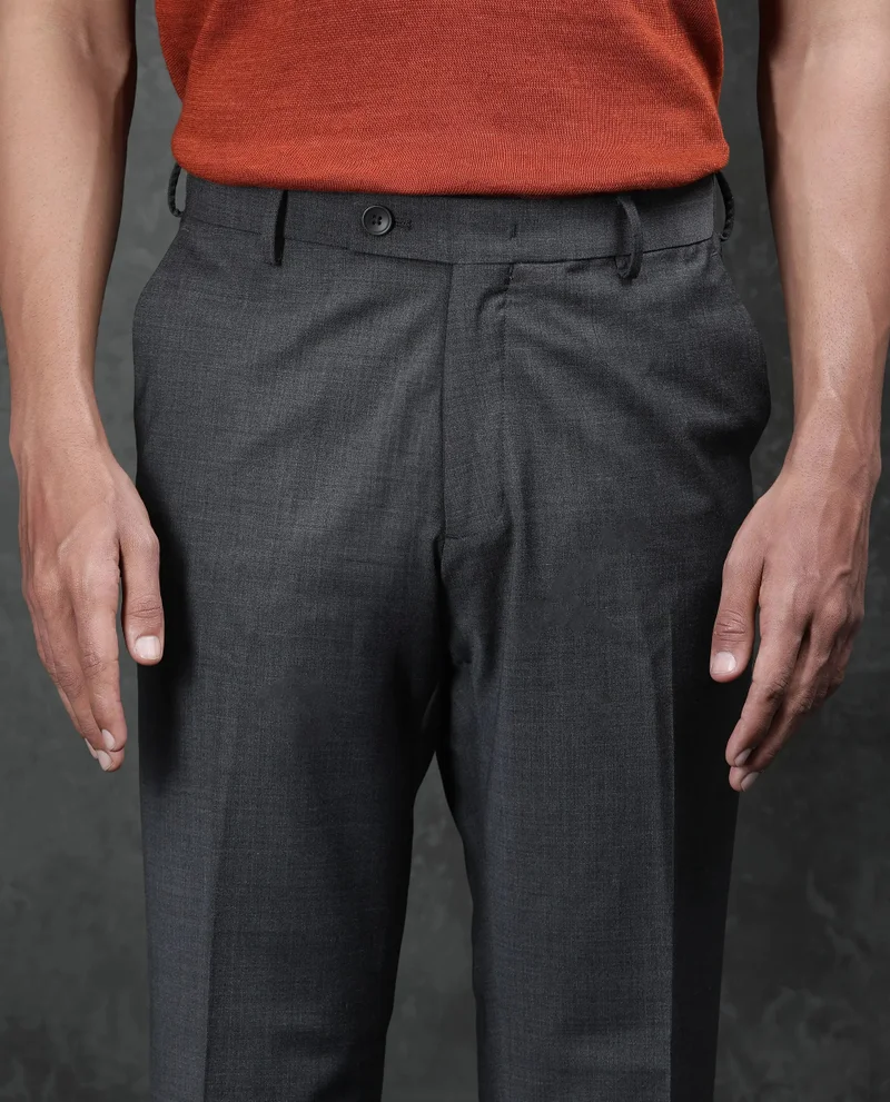 Rare Rabbit Men's Wool Blend Business Trousers