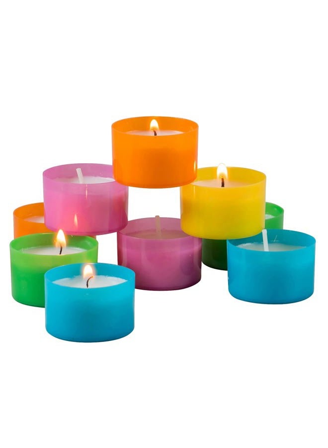 Stonebriar Dtlc-96-6 Tea Light Candles 6 To 7 Hr Extended Burn Time, 96 Pack, Multicolor, 96 Count - Image 1