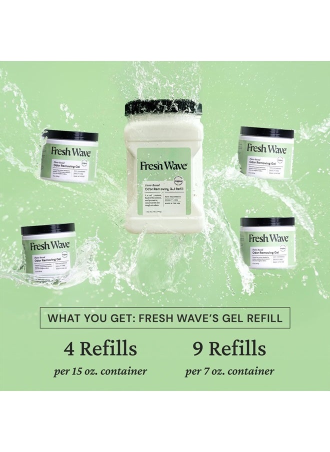 Fresh Wave - Odor Removing Gel Refill, 63 oz.- Safer Odor Absorbers for Home, Natural Plant-Based Odor Eliminator, Every 15 oz. lasts 30-60 Days, For Cooking, Trash & Pets - Image 1