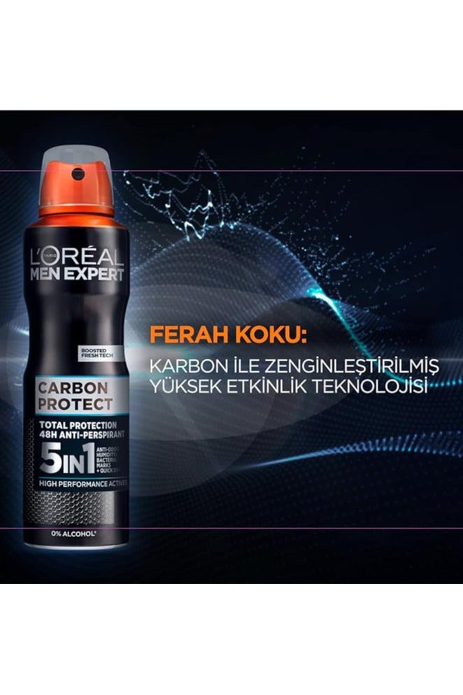 لوريال باريس مزيل عرق بخاخ كاربون بروتكت مضاد للتعرق من مين إكسبيرت، 150 مل - Image 3