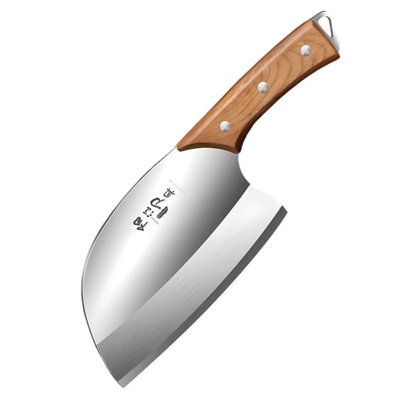 Captoola سكين جزار كابطولا كاملة الشفرة سكين تقطيع اللحم سكين العظام سكين جزار من الفولاذ الكربوني العالي لتقطيع اللحم في المطبخ المنزلي مع مقبض خشبي 1 قطعة - Image 1