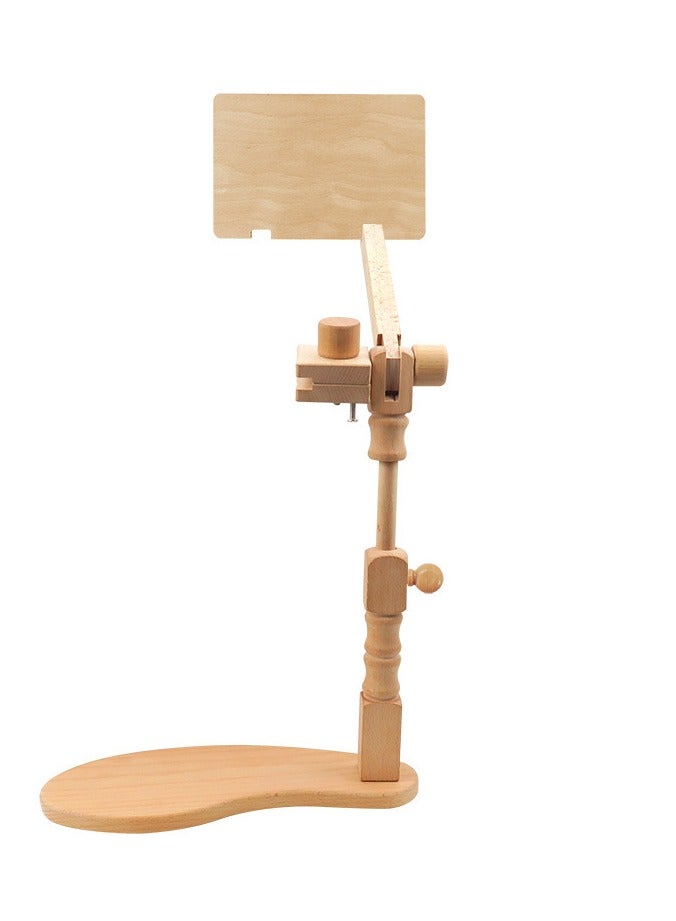 عام حامل تطريز متعدد الوظائف قابل للتعديل، مصنوع من خشب الزان، مخصص للاستخدام المنزلي أو على سطح المكتب، ويعمل كإطار عالمي لخياطة الكروس. - Image 1