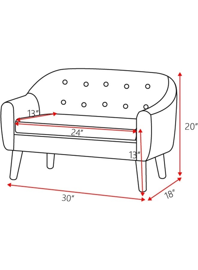 Generic Poppins HOME Kids Sofa Couch/Linen Fabric 2-Seater Upholstered Chair Couch for Toddler Ages Up to 4, Perfect for Baby Gift (Purple)  - Image 3