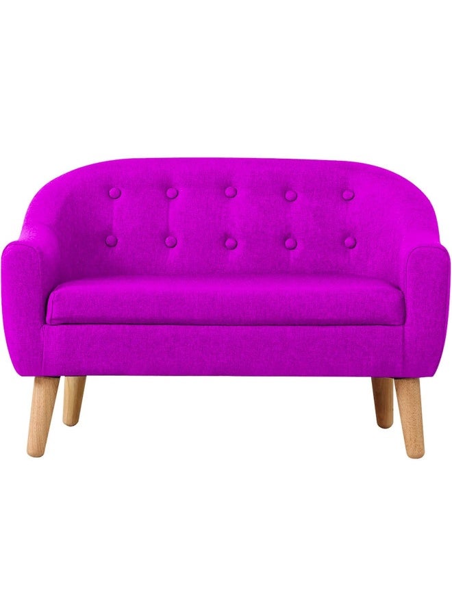 Generic Poppins HOME Kids Sofa Couch/Linen Fabric 2-Seater Upholstered Chair Couch for Toddler Ages Up to 4, Perfect for Baby Gift (Purple)  - Image 1