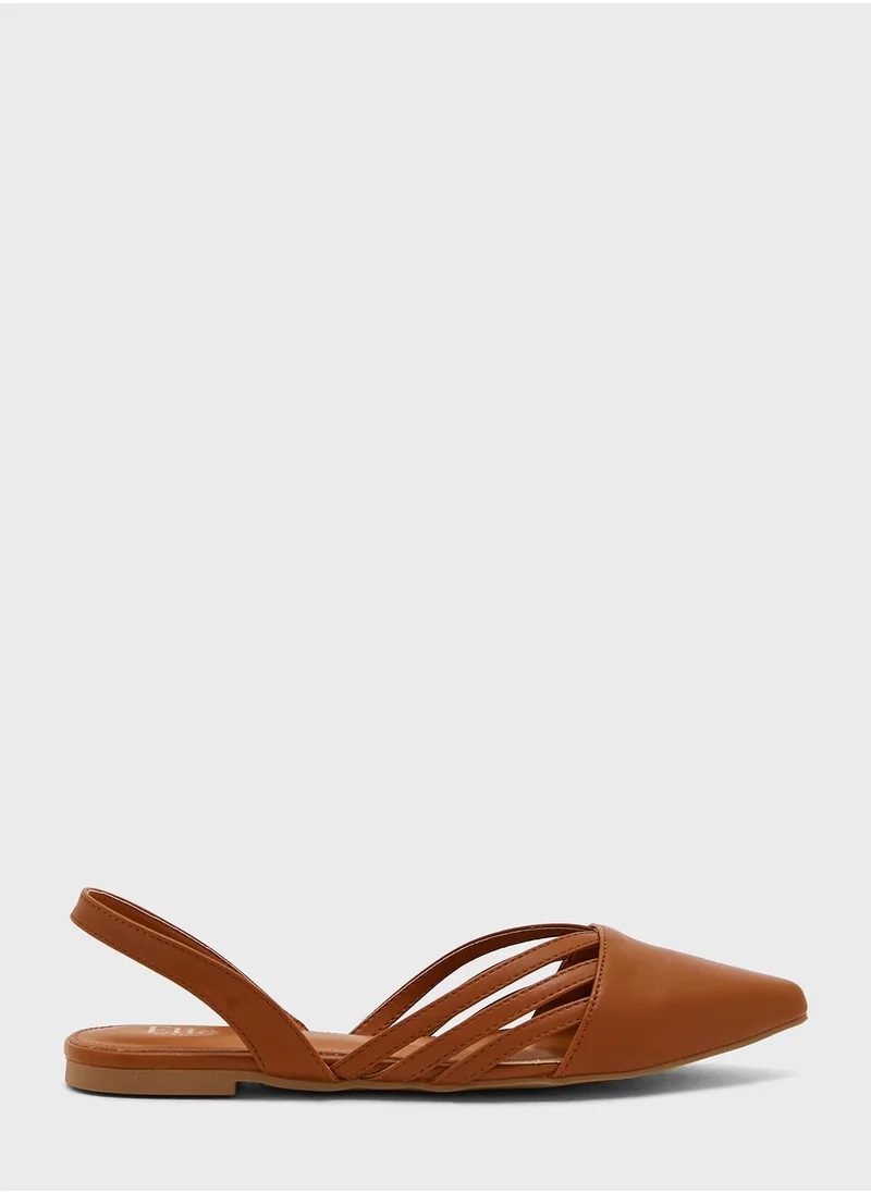 ELLA Cutout Pointed Slingback Flat Shoe
