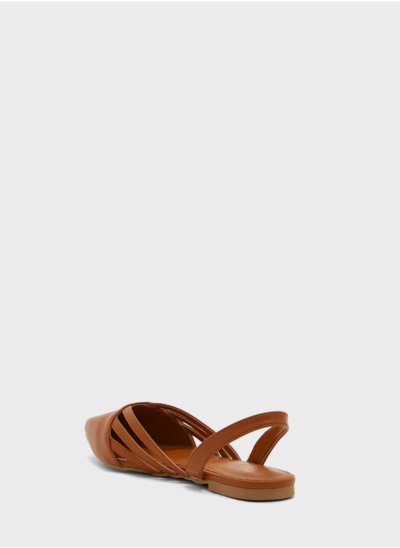 ELLA Cutout Pointed Slingback Flat Shoe