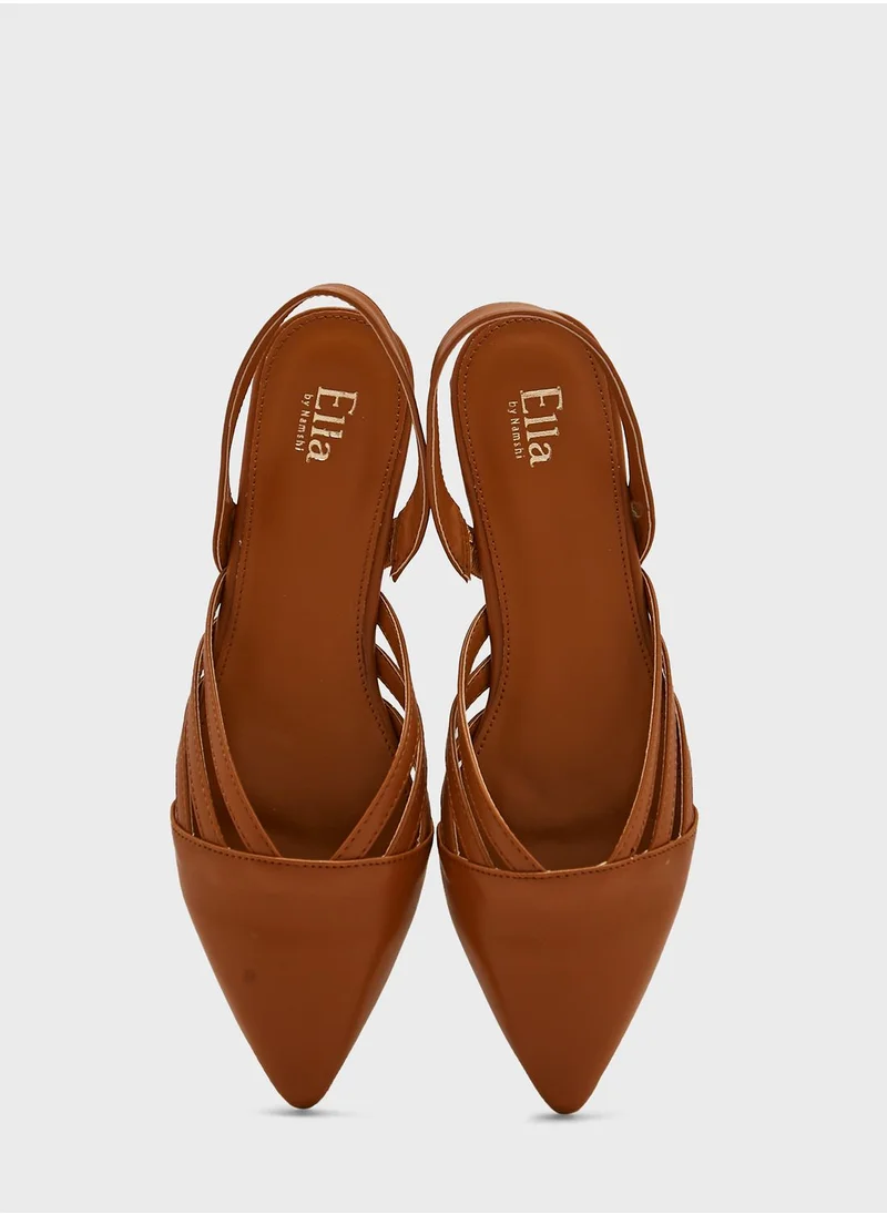 ELLA Cutout Pointed Slingback Flat Shoe
