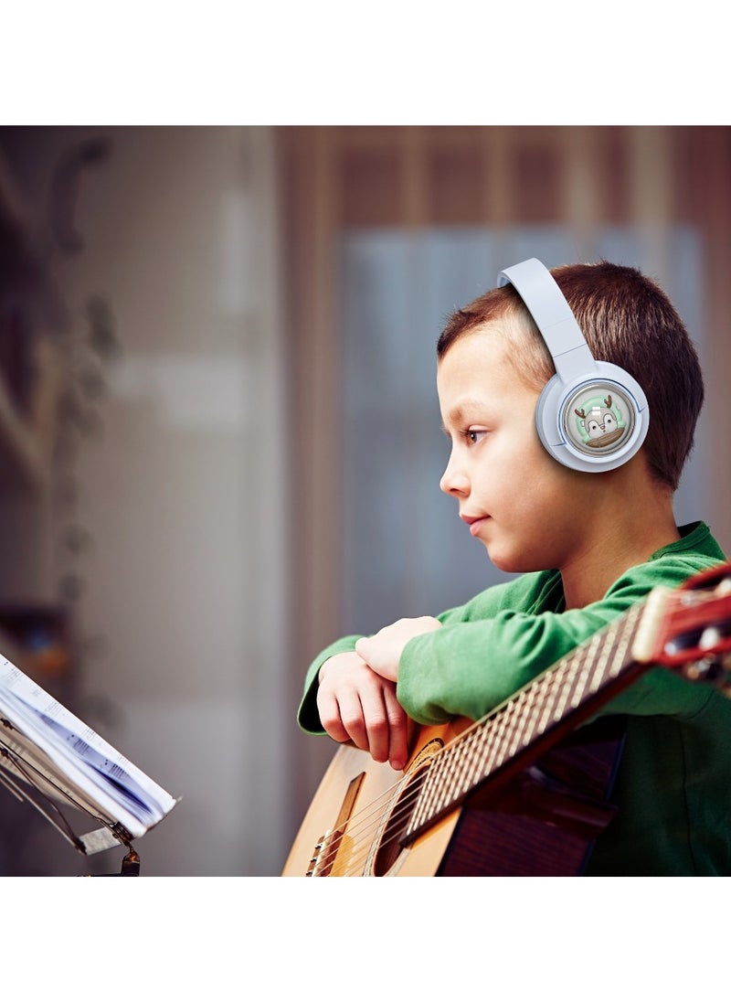 porodo - Moose Wireless Kids Headphone, Child-Friendly Controls, LED Lights, 20H Play Time, V5.3 Bluetooth, 400mAh Battery, Up To 10m Transmission Distance, 85dB Safe Sound - Blue - Image 1