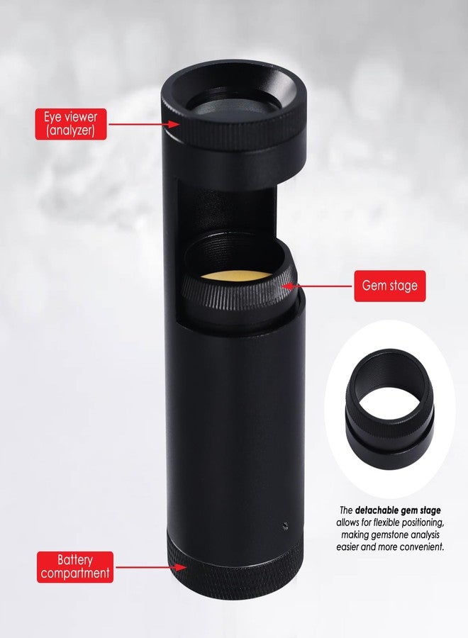 DANOPLUS Portable Polariscope, Professional Handheld Polariscope Dual Lens Optical Glass 93mm Length with Built-in LED Light Durable Aluminum Body for Jeweler, Jewelry Tools, Gemstones, Gemologist, etc. - Image 5