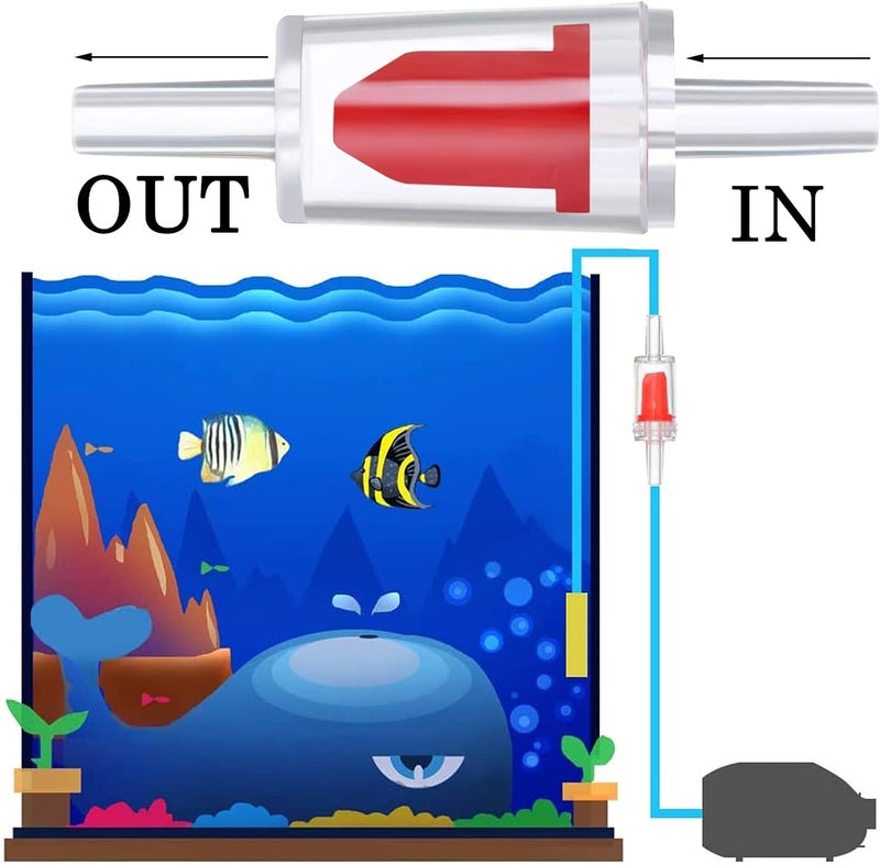 Meridian SEABABOO 15 Aquarium Air Pump Valves Plastic Red Automatic Corded Electric Prevents Backflow - CT - Image 5