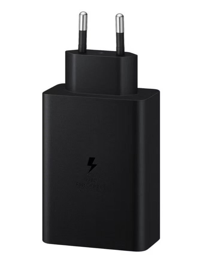 TIGER 65W Fast Charging Power Adapter Trio – Black | 3-Port USB-C & USB-A Wall Charger for Smartphones, Laptops, Tablets & More | Compact High-Speed Charger with Smart Power Distribution - Image 1