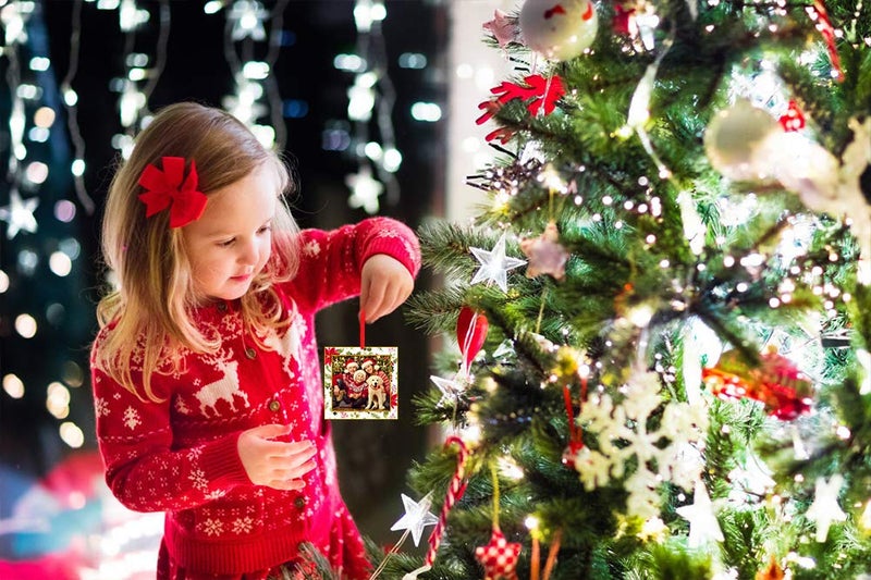 WaaHome 2024 Picture Frame Christmas Ornaments 3'' Floral Photo Frame Christmas Tree Ornaments Decorations - Image 4