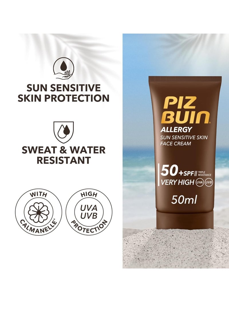Piz Buin Allergy by Piz Buin Face Cream SPF50+ 50ml  - Image 2