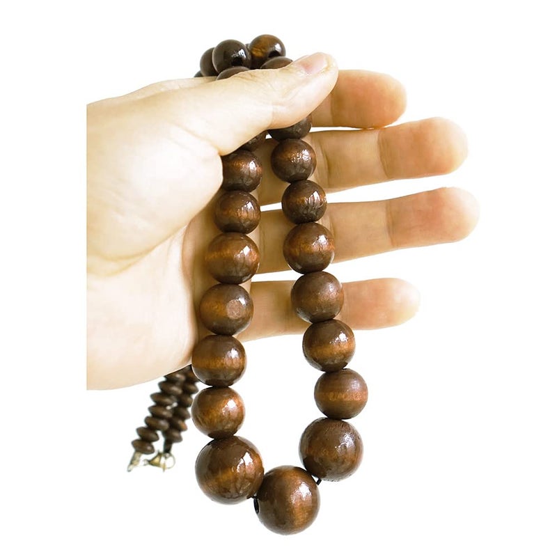 Xianli Wang Natural Wood Beads Necklace for Men Women Wooden Chain Unisex Chunky Bead Necklaces - Image 5