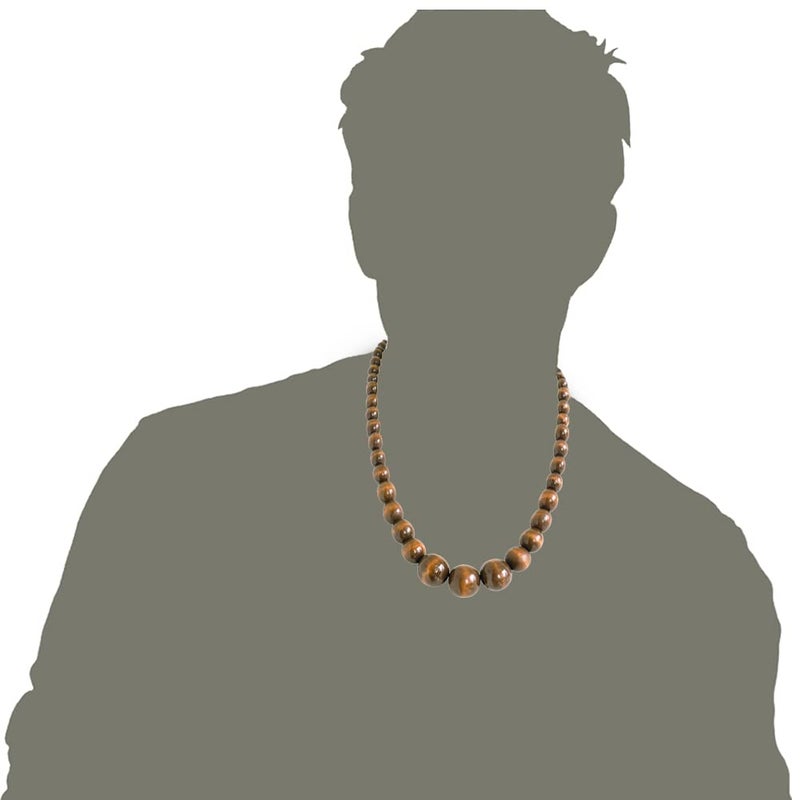 Xianli Wang Natural Wood Beads Necklace for Men Women Wooden Chain Unisex Chunky Bead Necklaces - Image 2