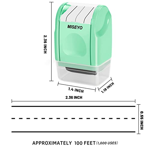 Miseyo Dashed Handwriting Lines Practice Roller Stamp,Self-Inking Line Rolling Stamps for Kids Writing - Mint Green - Image 2