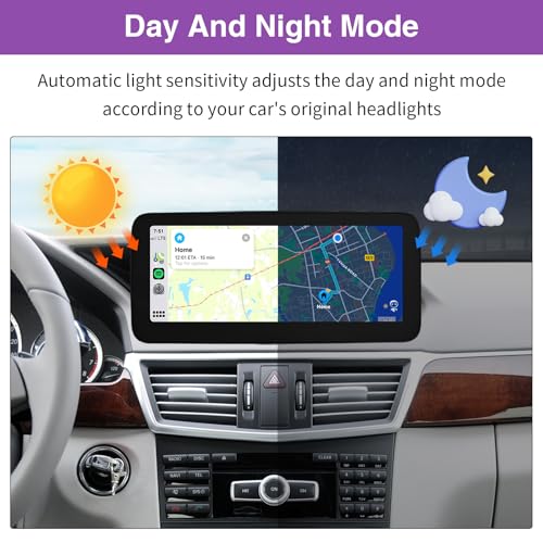 NINETOM 10.25 inch Touchscreen Wireless CarPlay Android Auto Multimedia Car Radio Receiver Compatible with Mercedes Benz E Class W212 with NTG4.5/4.7 System (2013-2015) - Image 5
